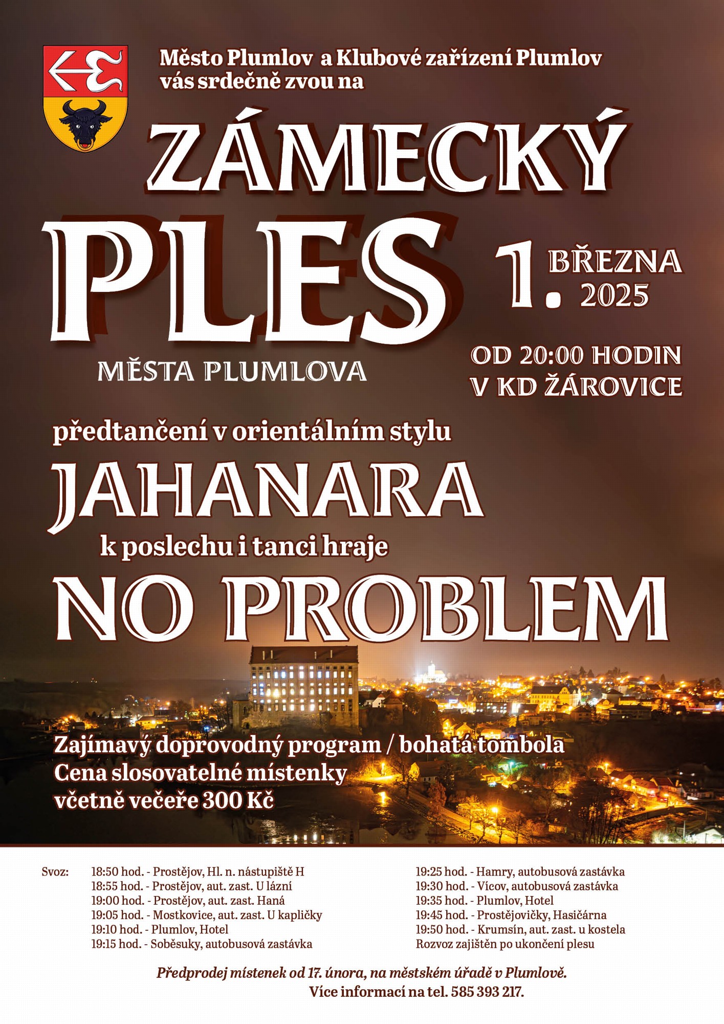 Pozvánka na ZÁMECKÝ PLES MĚSTA PLUMLOV – 1.3.2025 